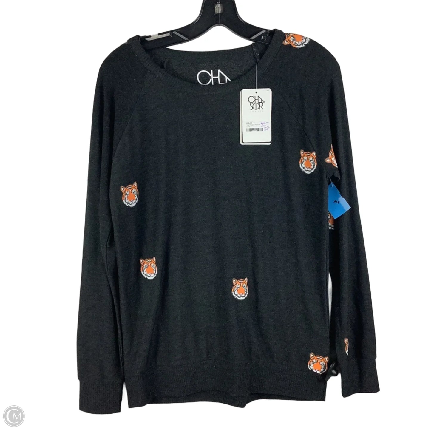 Top Long Sleeve By Chaser In Grey, Size: L