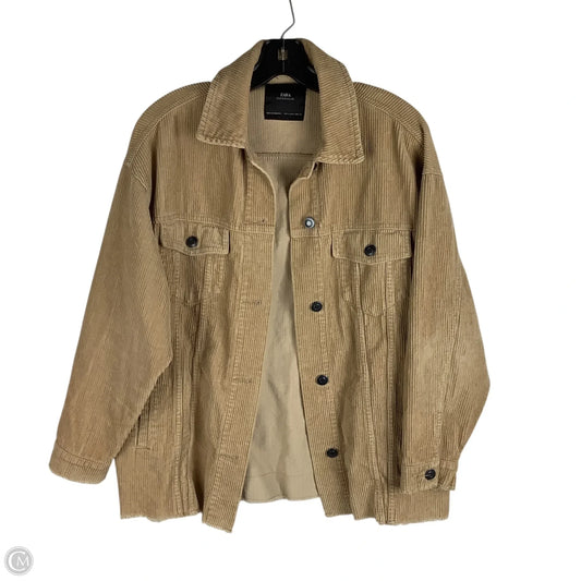 Jacket Shirt By Zara In Brown, Size: S