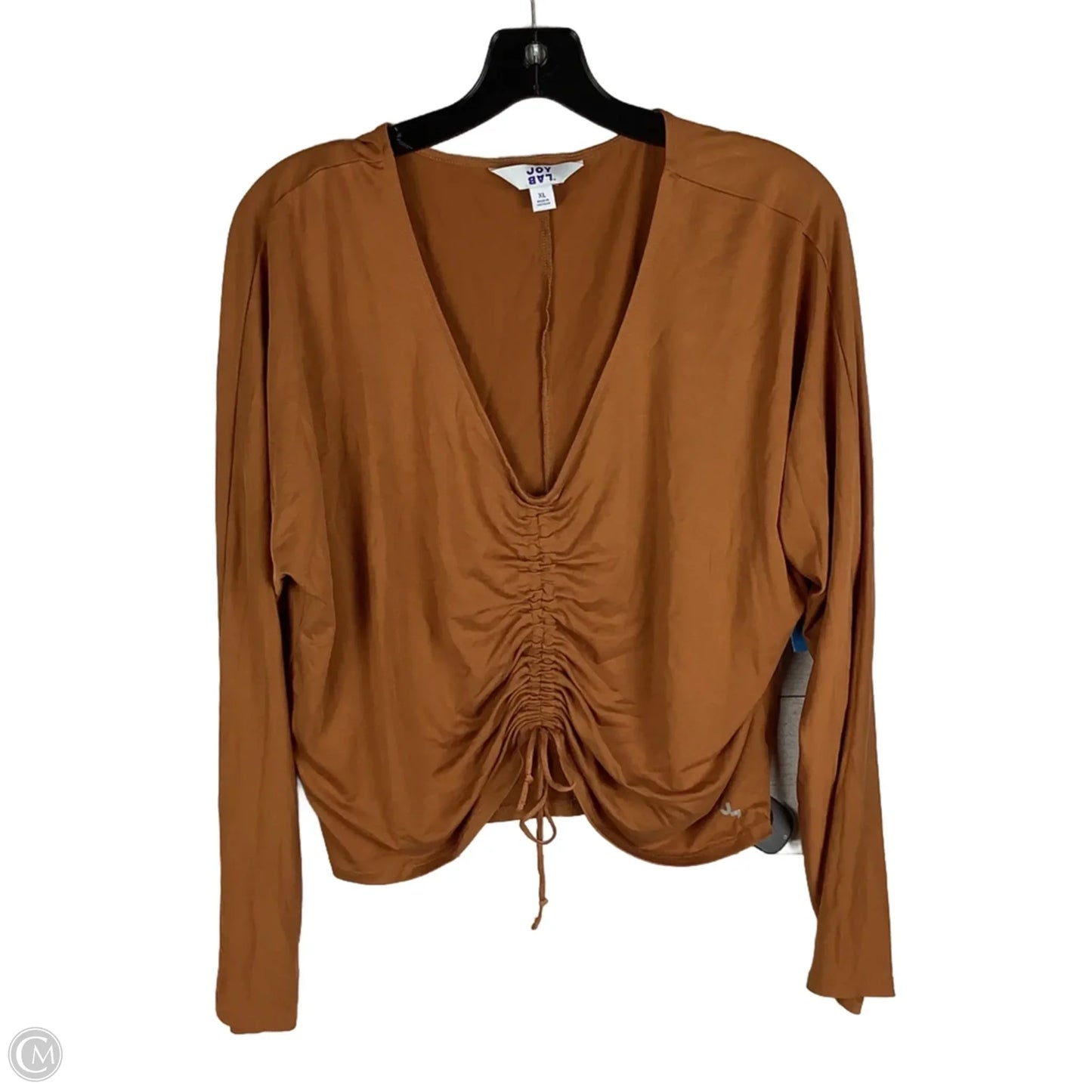 Athletic Top Long Sleeve Crewneck By Joy Lab In Brown, Size: Xl