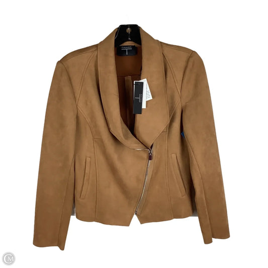 Jacket Moto By T Tahari In Brown, Size: S