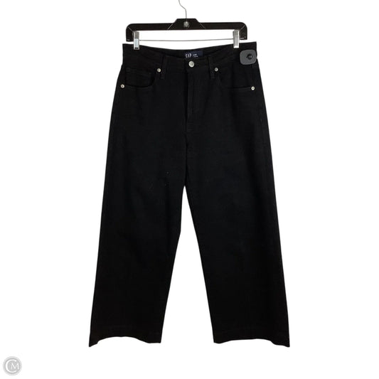 Jeans Wide Leg By Gap In Black Denim, Size: 8