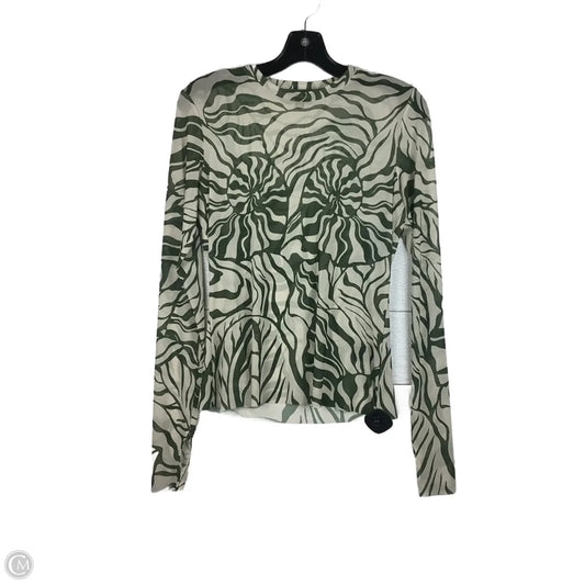 Top Long Sleeve By Afrm In Cream & Green, Size: Xl