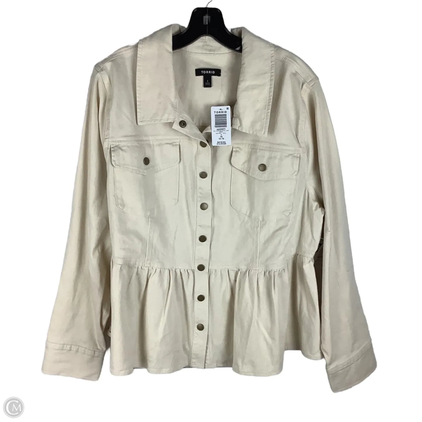 Jacket Other By Torrid In Cream & Green, Size: 1x