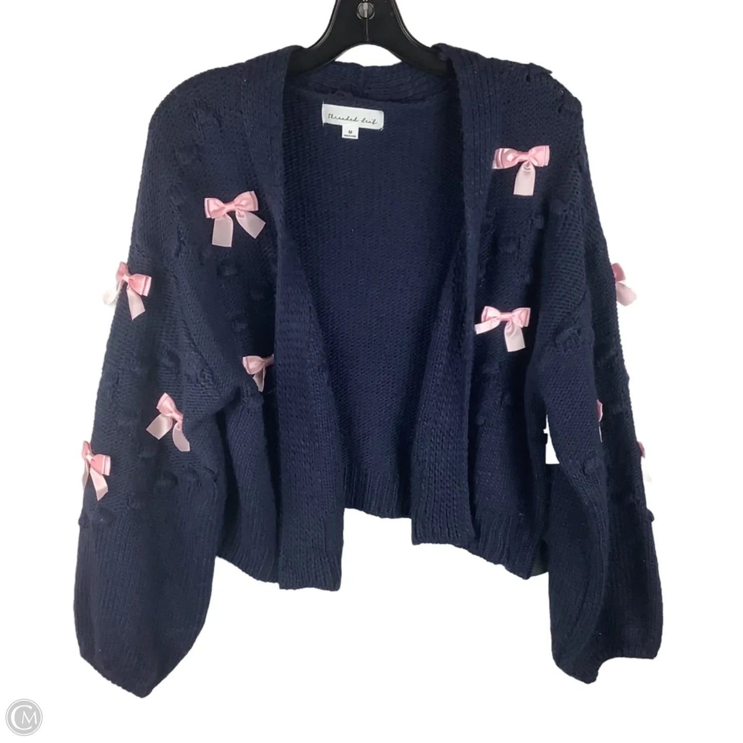 Sweater Cardigan By Clothes Mentor In Navy, Size: M