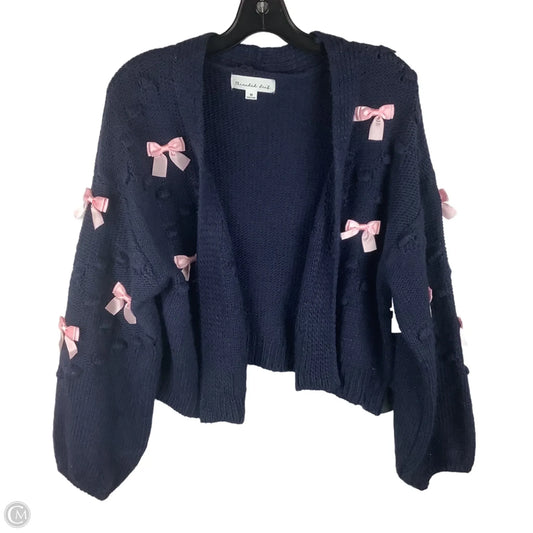 Sweater Cardigan By Clothes Mentor In Navy, Size: M