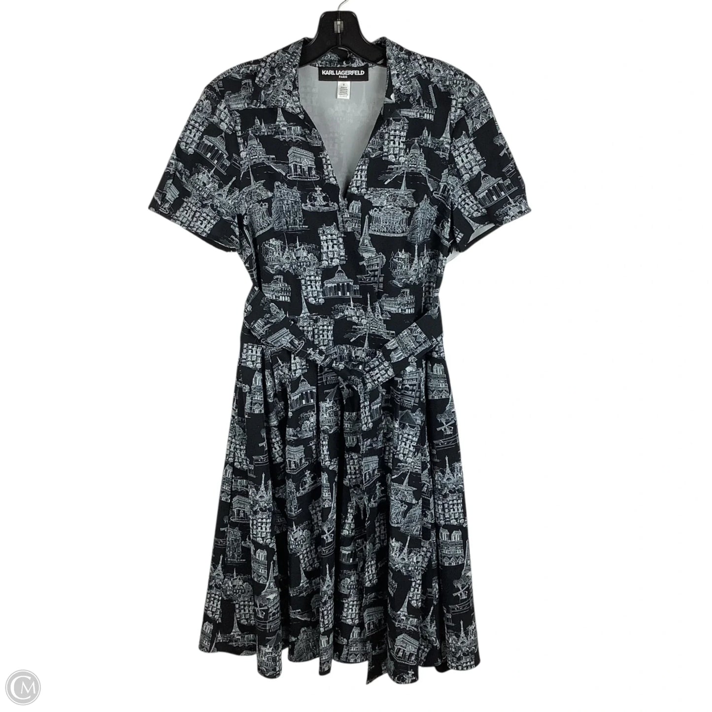 Dress Designer By Karl Lagerfeld In Black & White, Size: 8