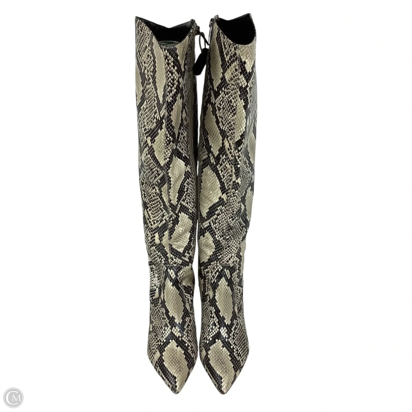 Boots Mid-calf Heels By Marc Fisher In Snakeskin Print, Size: 8.5