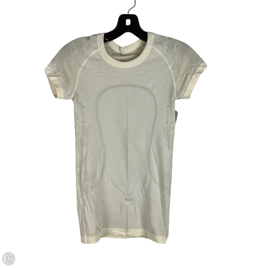 Athletic Top Short Sleeve By Lululemon In Cream, Size: 4