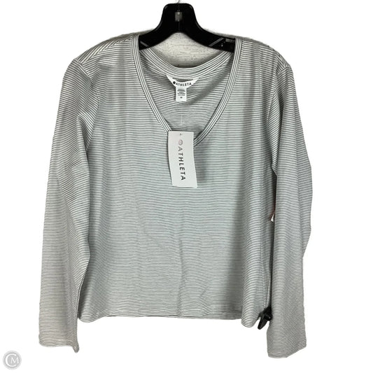 Athletic Top Long Sleeve Crewneck By Athleta In Striped Pattern, Size: M