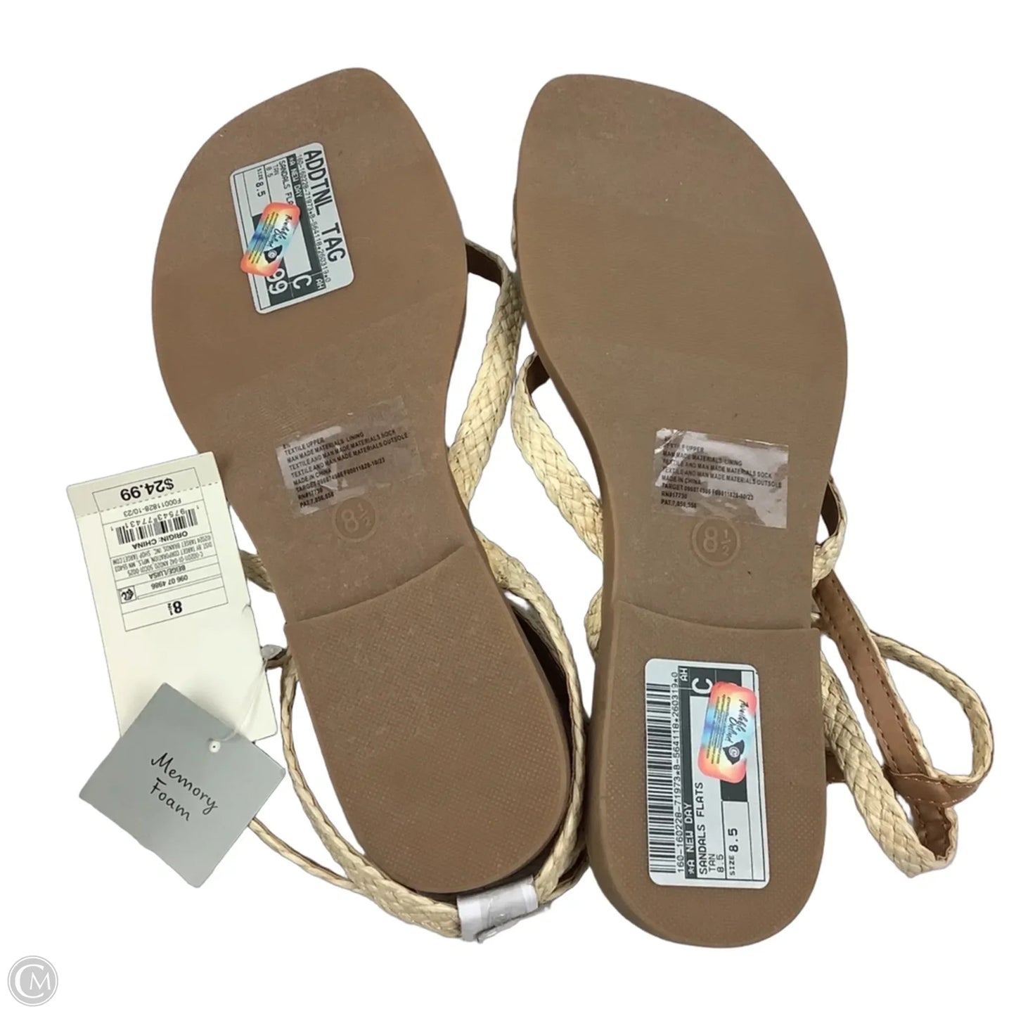 Sandals Flats By A New Day In Tan, Size: 8.5