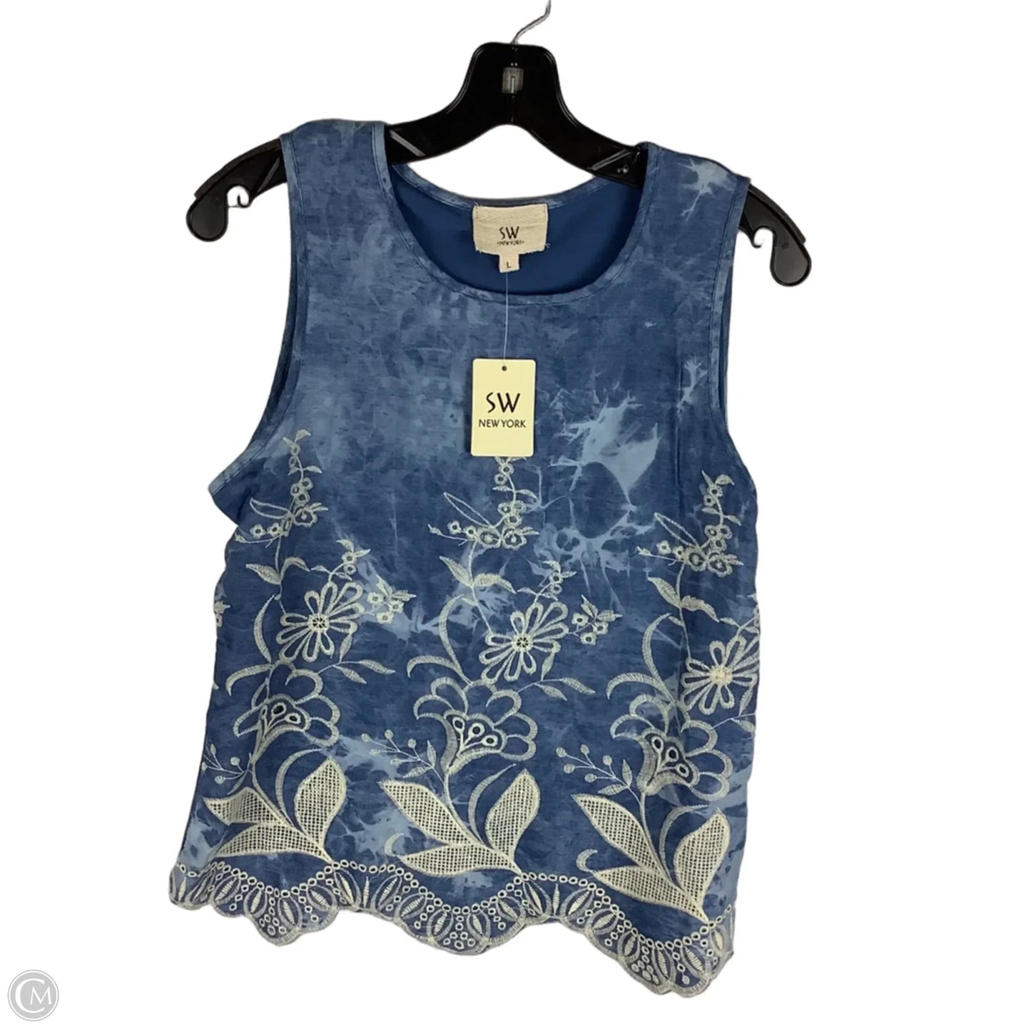 Top Sleeveless By Clothes Mentor In Blue, Size: L