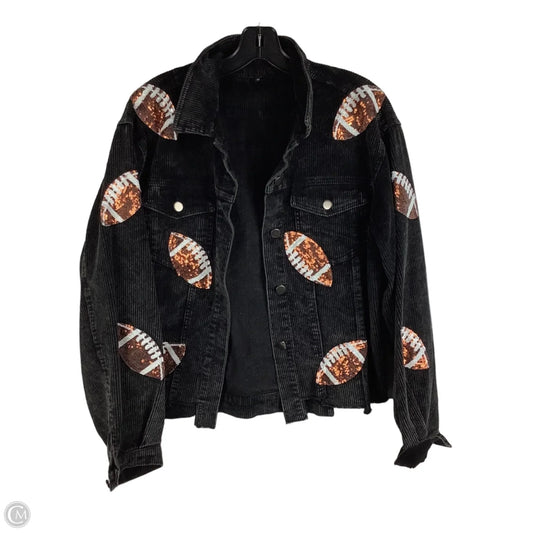 Jacket Shirt By Clothes Mentor In Black & Brown, Size: M