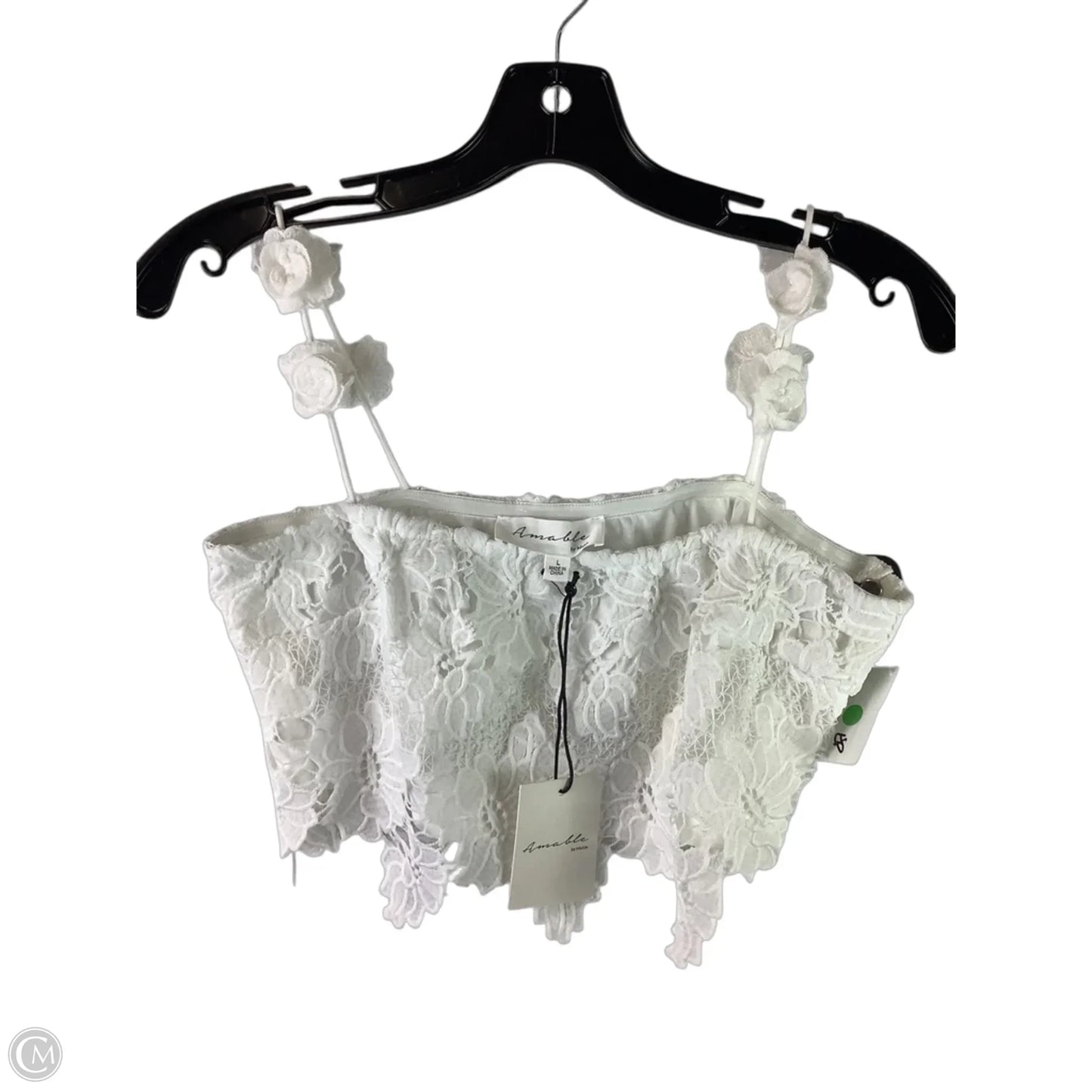 Top Sleeveless By Mable In White, Size: L