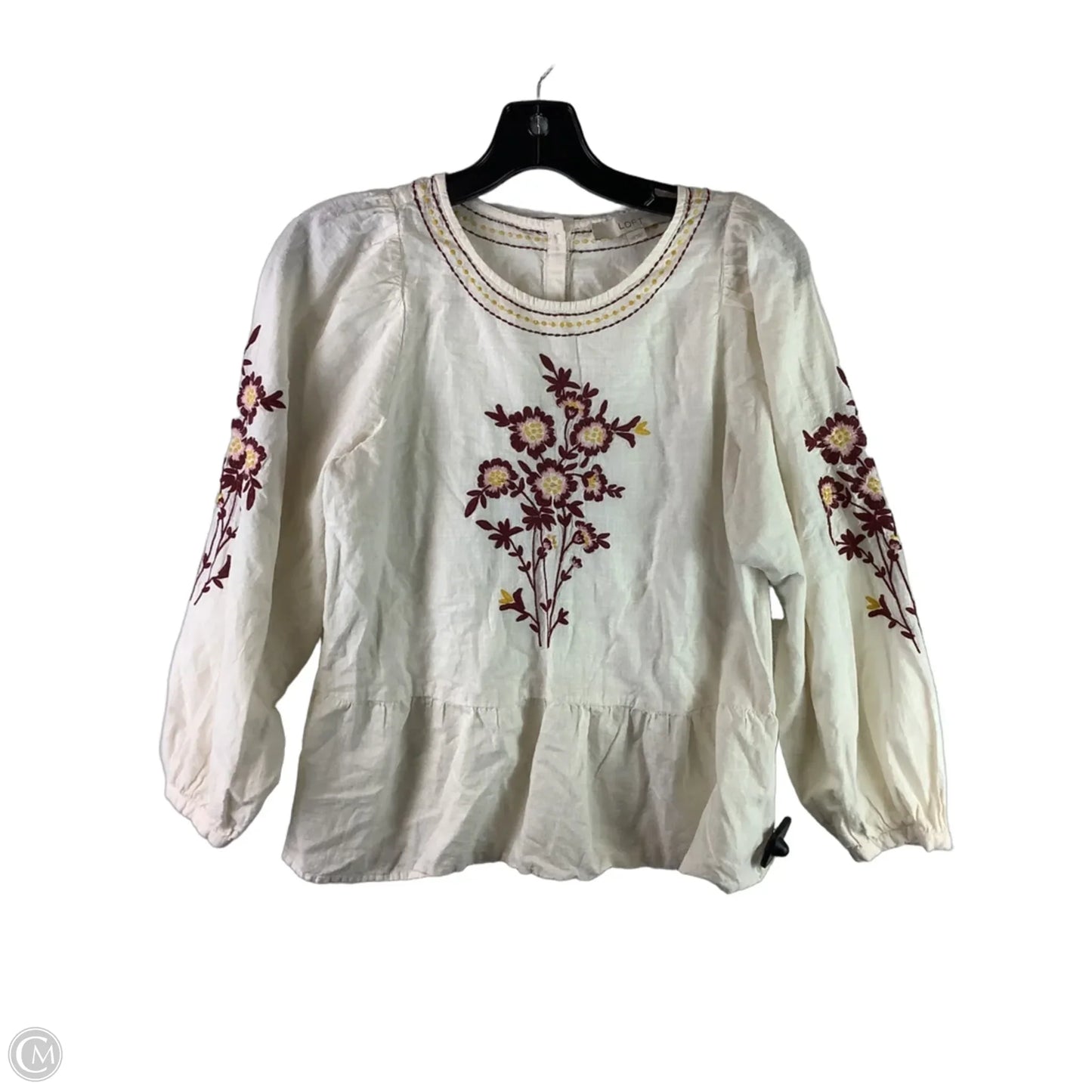 Top Long Sleeve By Loft In Cream, Size: Xs