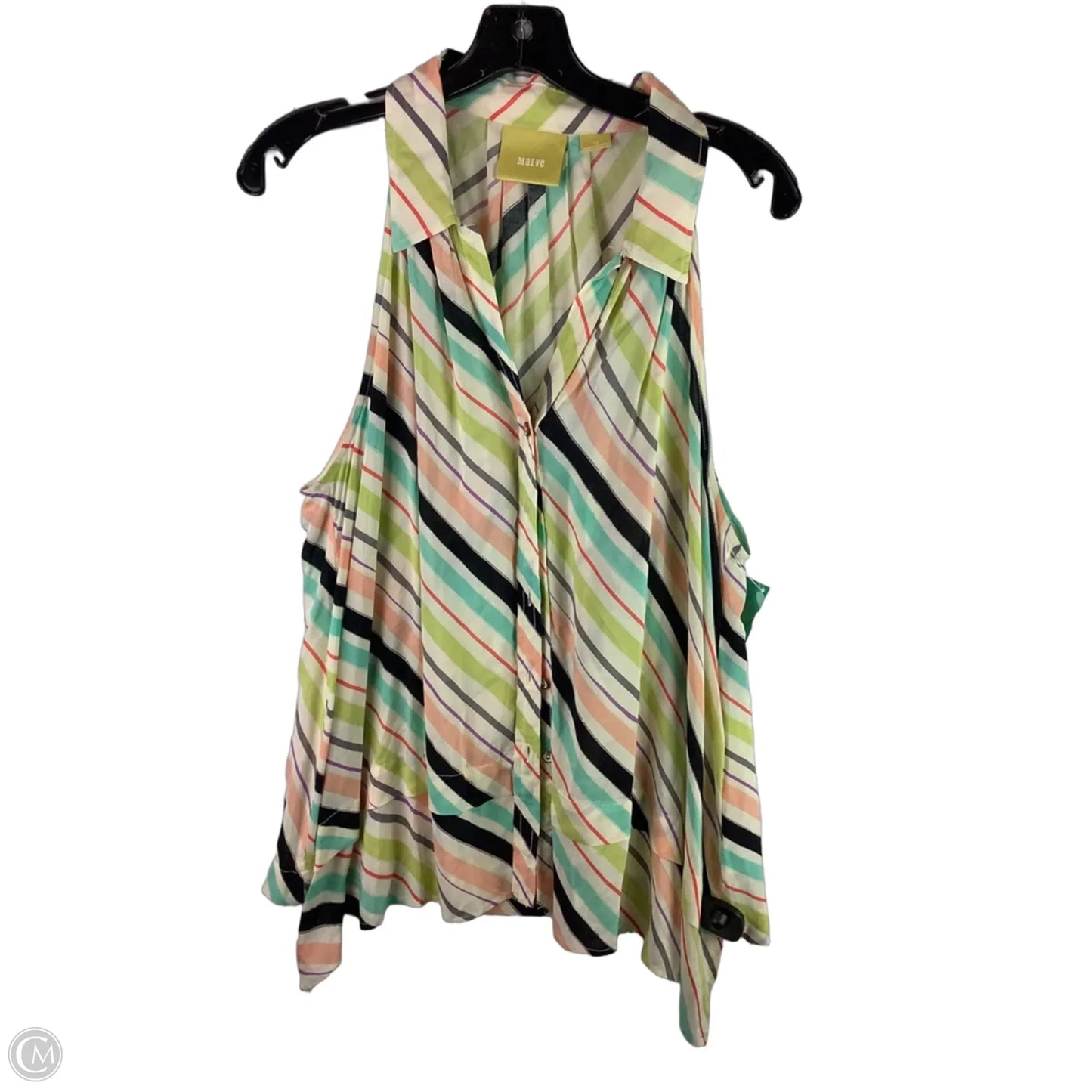 Top Sleeveless By Maeve In Striped Pattern, Size: 12