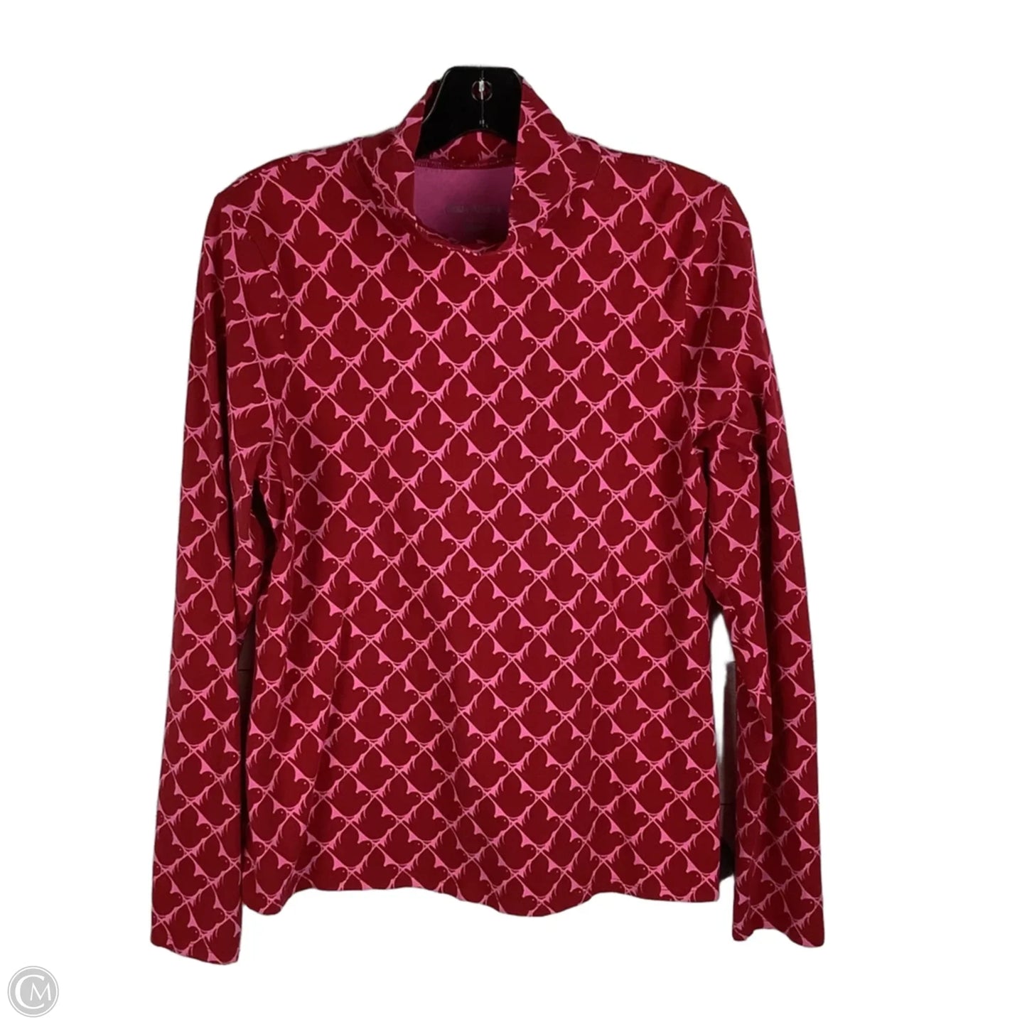 Top Long Sleeve By Maeve In Pink & Red, Size: L
