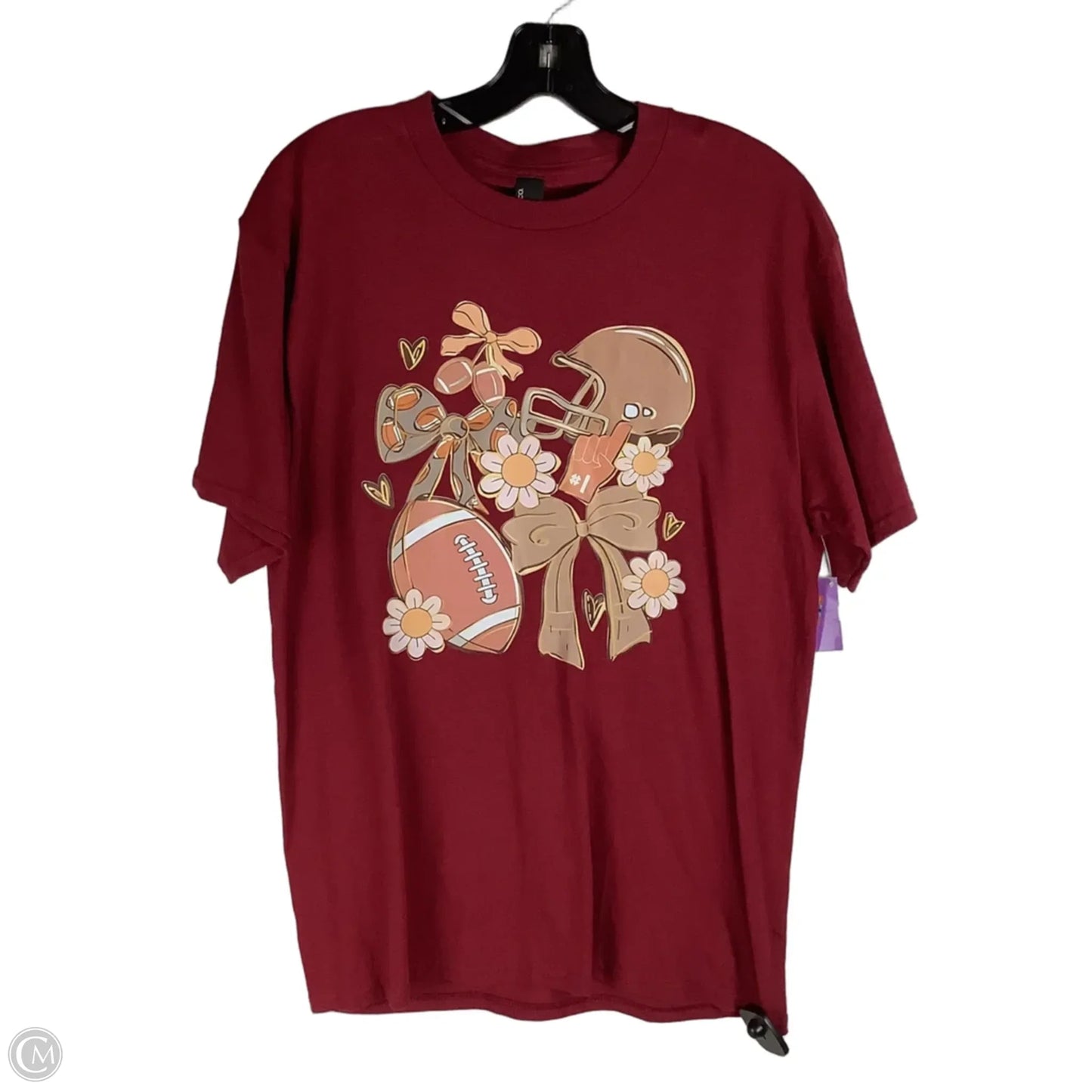 Top Short Sleeve Basic By Port & Company In Maroon, Size: M