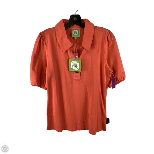 Top Short Sleeve By Elizabeth Mckay In Coral, Size: M