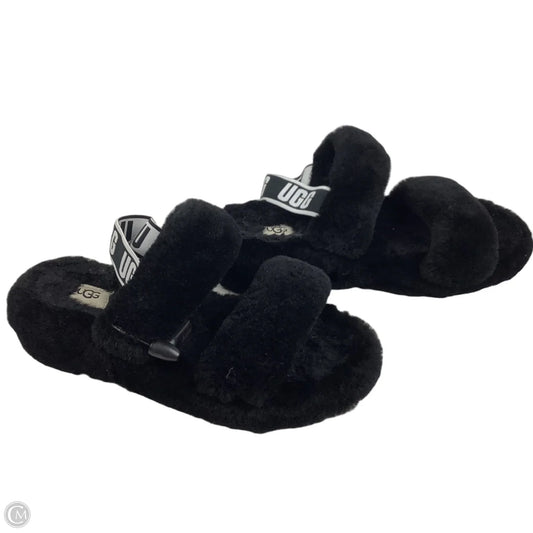 Slippers Designer By Ugg In Black, Size: 9