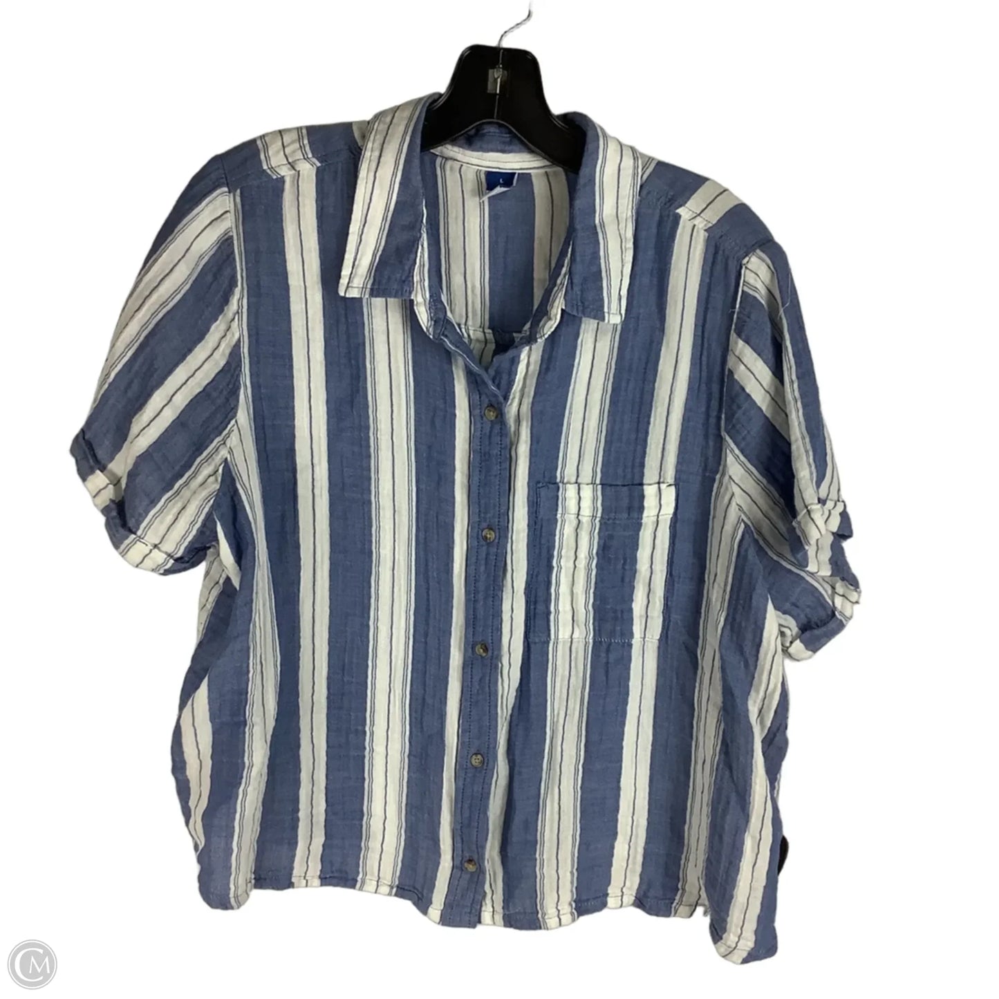 Top Short Sleeve By Old Navy In Striped Pattern, Size: L