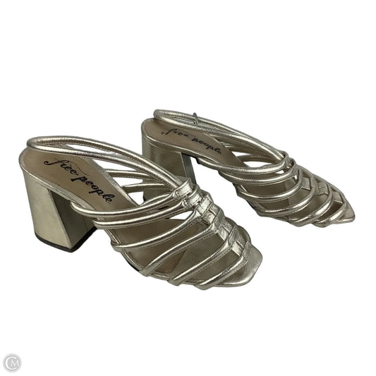 Sandals Heels Block By Free People In Gold, Size: 6.5
