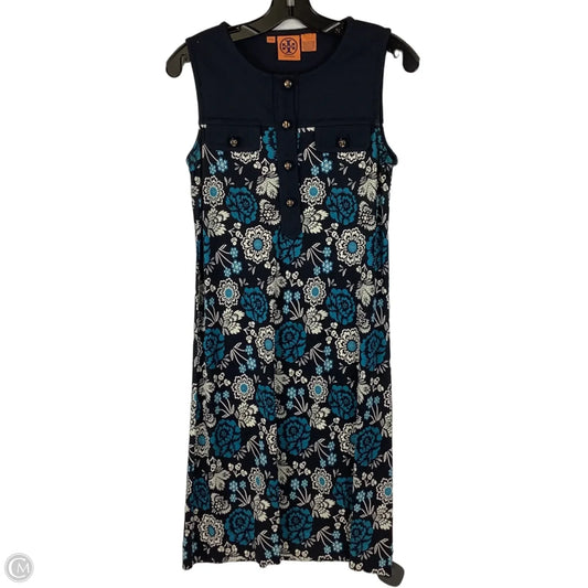 Dress Designer By Tory Burch 100% silk In Navy, Size: S