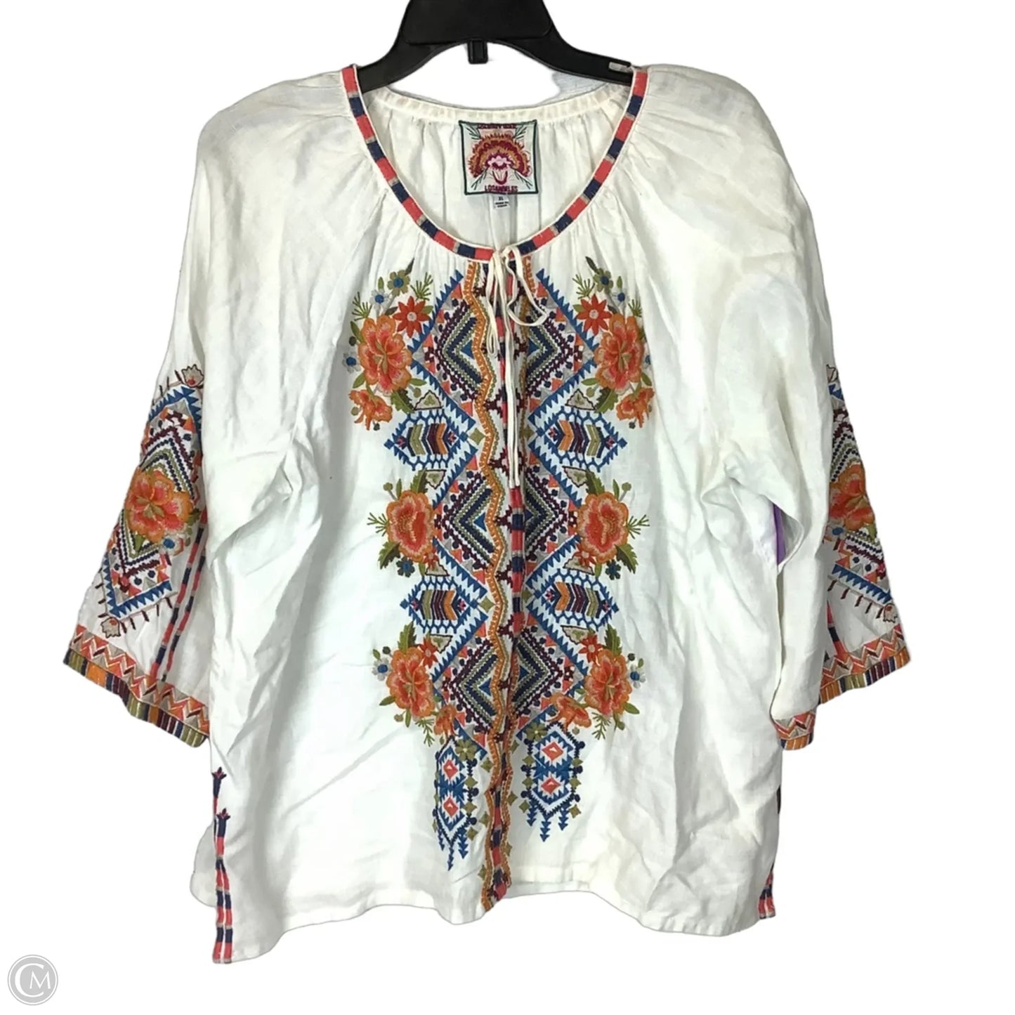 Top Long Sleeve By Johnny Was In White, Size: Xl