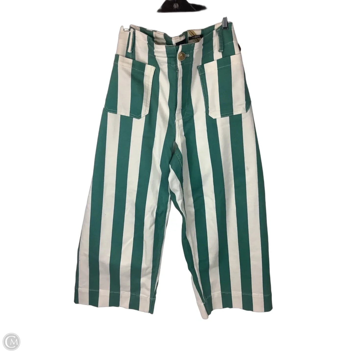 Pants Wide Leg By Maeve In Green & White, Size: 16