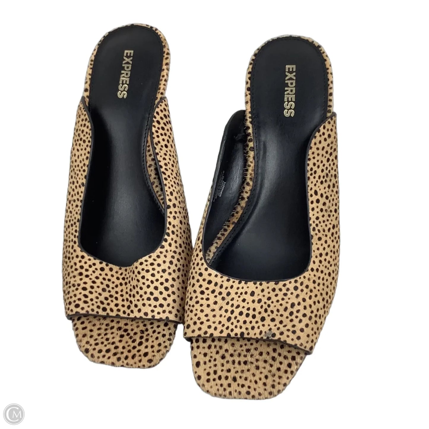 Sandals Heels Kitten By Express In Animal Print, Size: 7