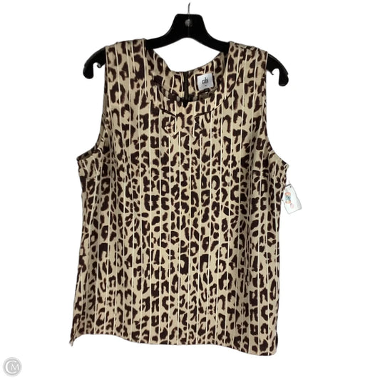 Top Sleeveless By Cabi In Animal Print, Size: L