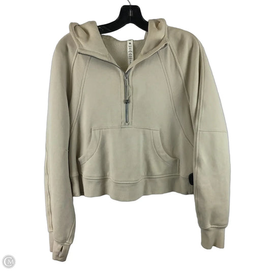 Athletic Sweatshirt Hoodie By Lululemon In Tan XS/S