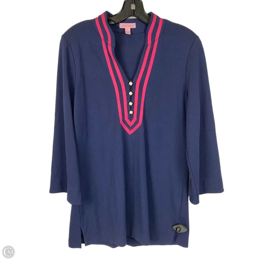 Top Long Sleeve Designer By Lilly Pulitzer In Navy, Size: M