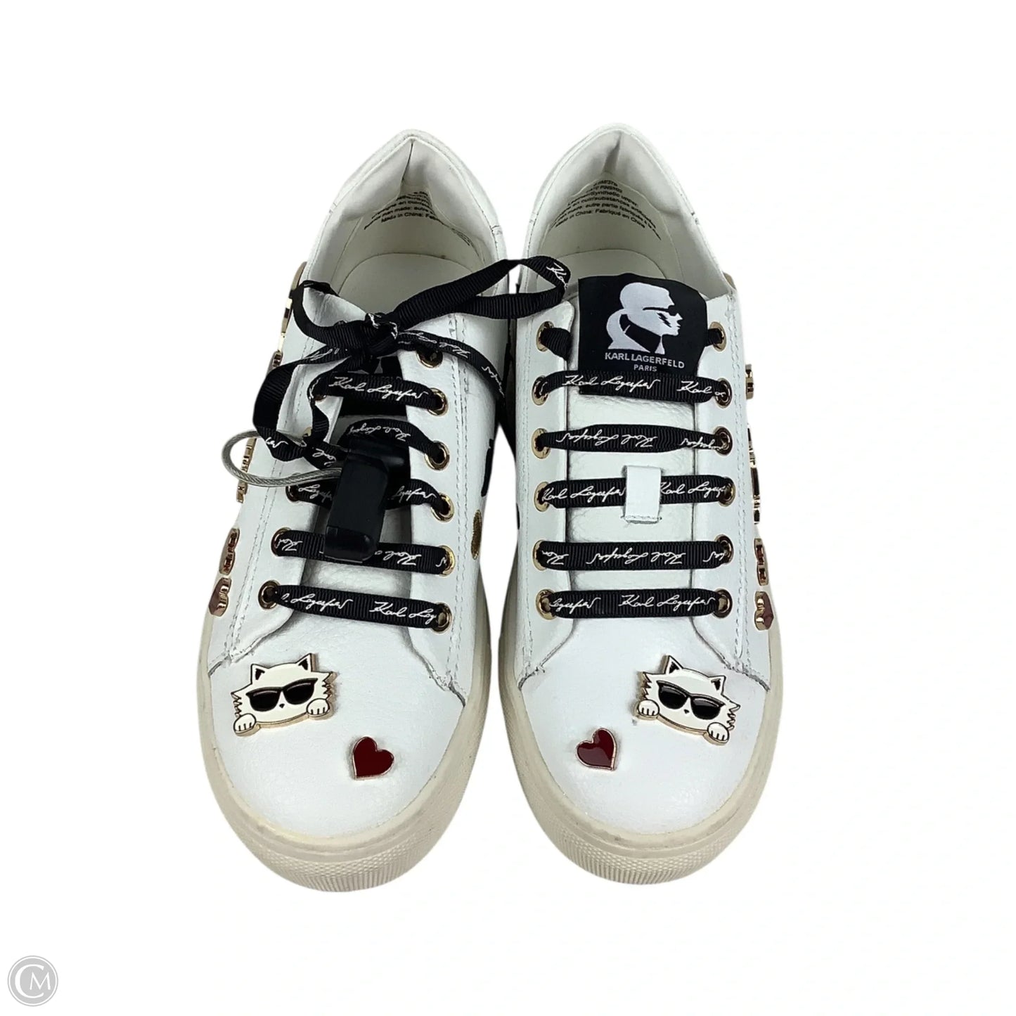Shoes Designer By Karl Lagerfeld In White, Size: 6.5