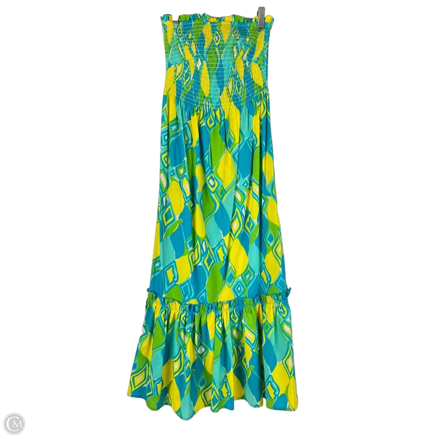 Dress Casual Midi By Julie Brown In Blue & Yellow, Size: S