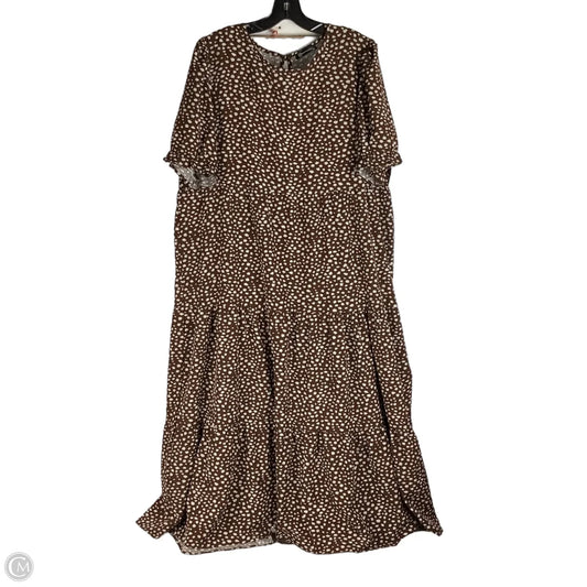 Dress Casual Midi By Prettygarden In Brown, Size: Xl
