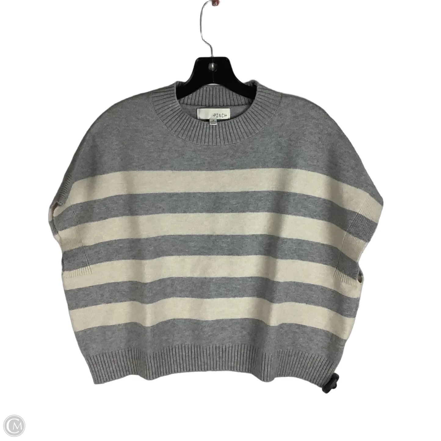 Sweater Short Sleeve By Pinch In Cream & Grey, Size: S