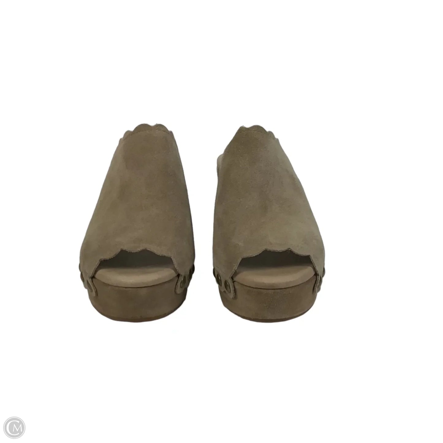 Sandals Heels Block By Clothes Mentor In Tan, Size: 8