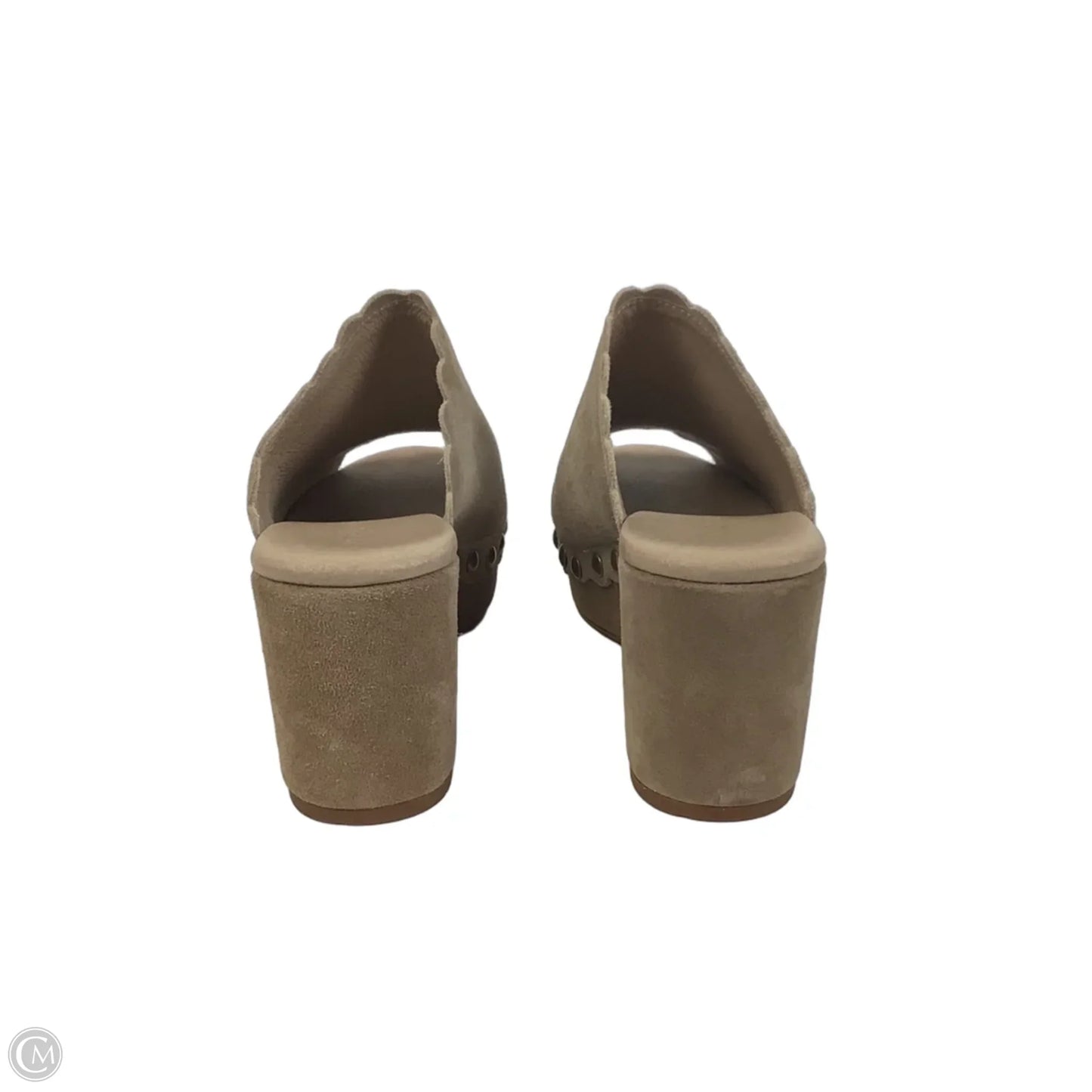 Sandals Heels Block By Clothes Mentor In Tan, Size: 8