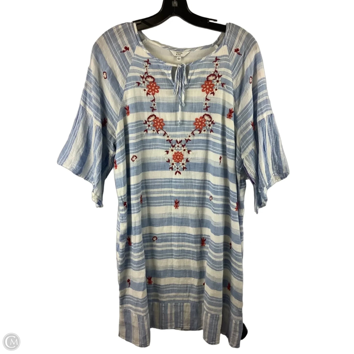Dress Casual Midi By Crown And Ivy In Striped Pattern, Size: L
