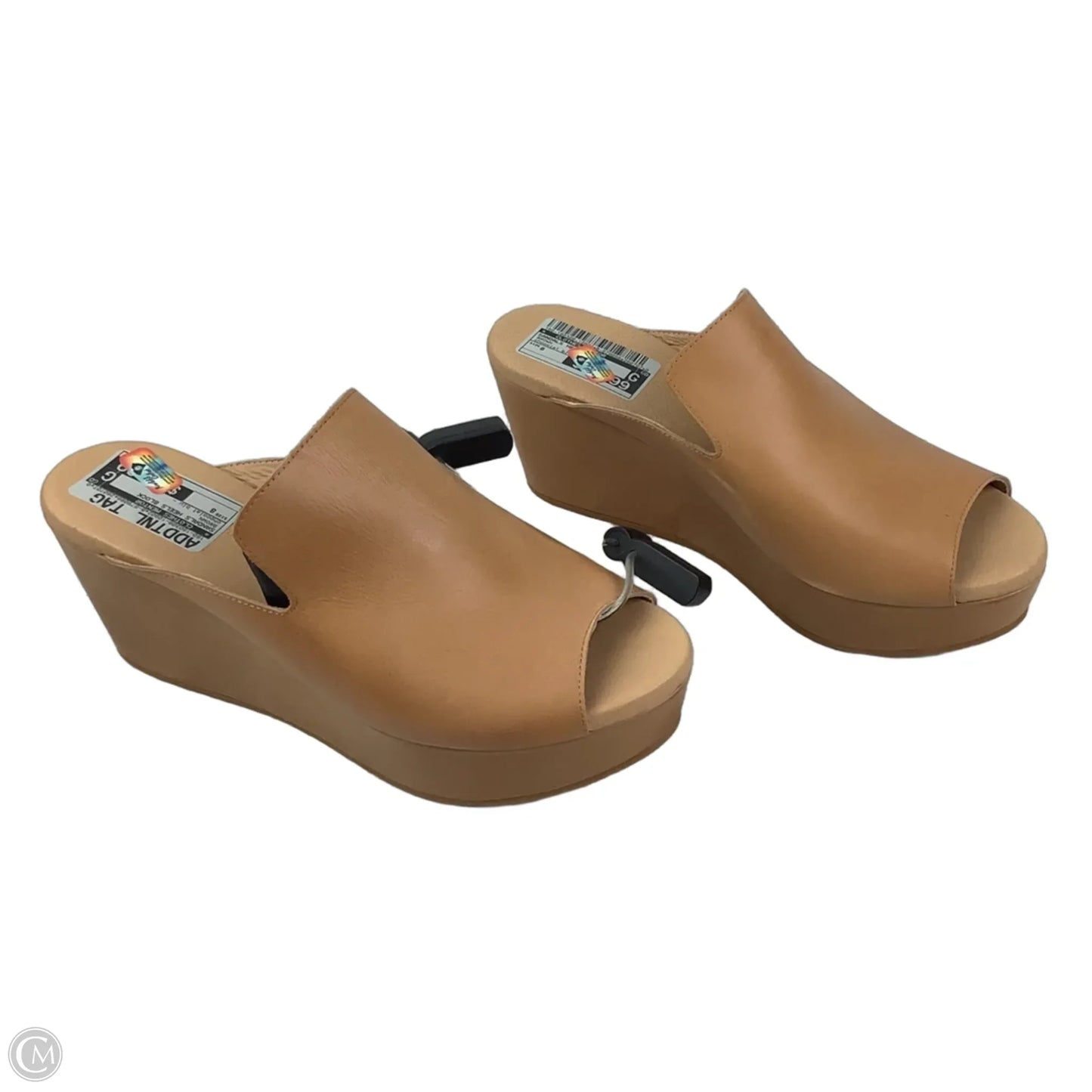 Sandals Heels Block By Clothes Mentor In Brown, Size: 8