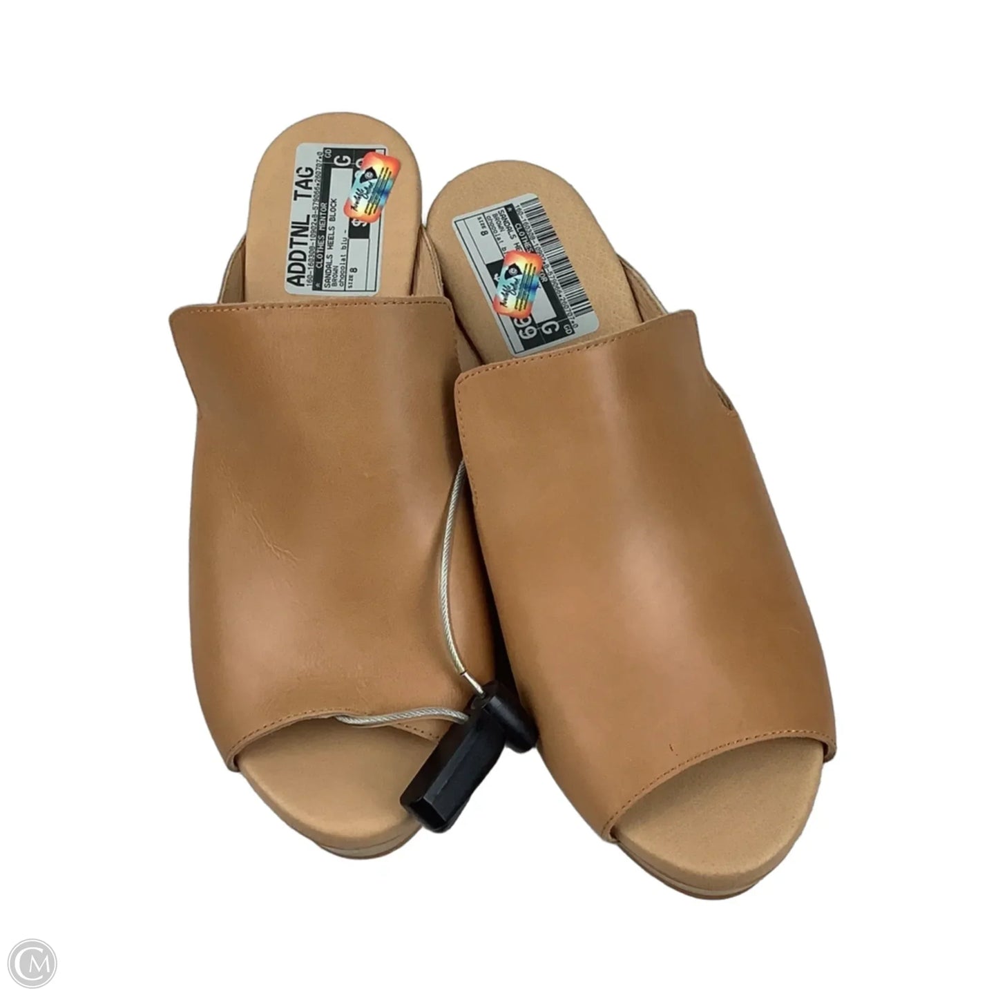 Sandals Heels Block By Clothes Mentor In Brown, Size: 8
