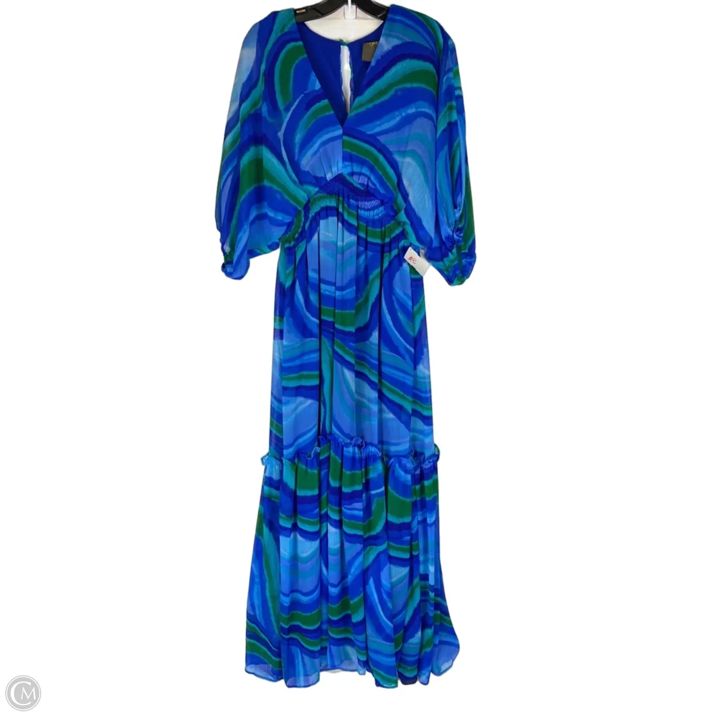 Dress Casual Maxi By Taylor In Blue & Green, Size: 12