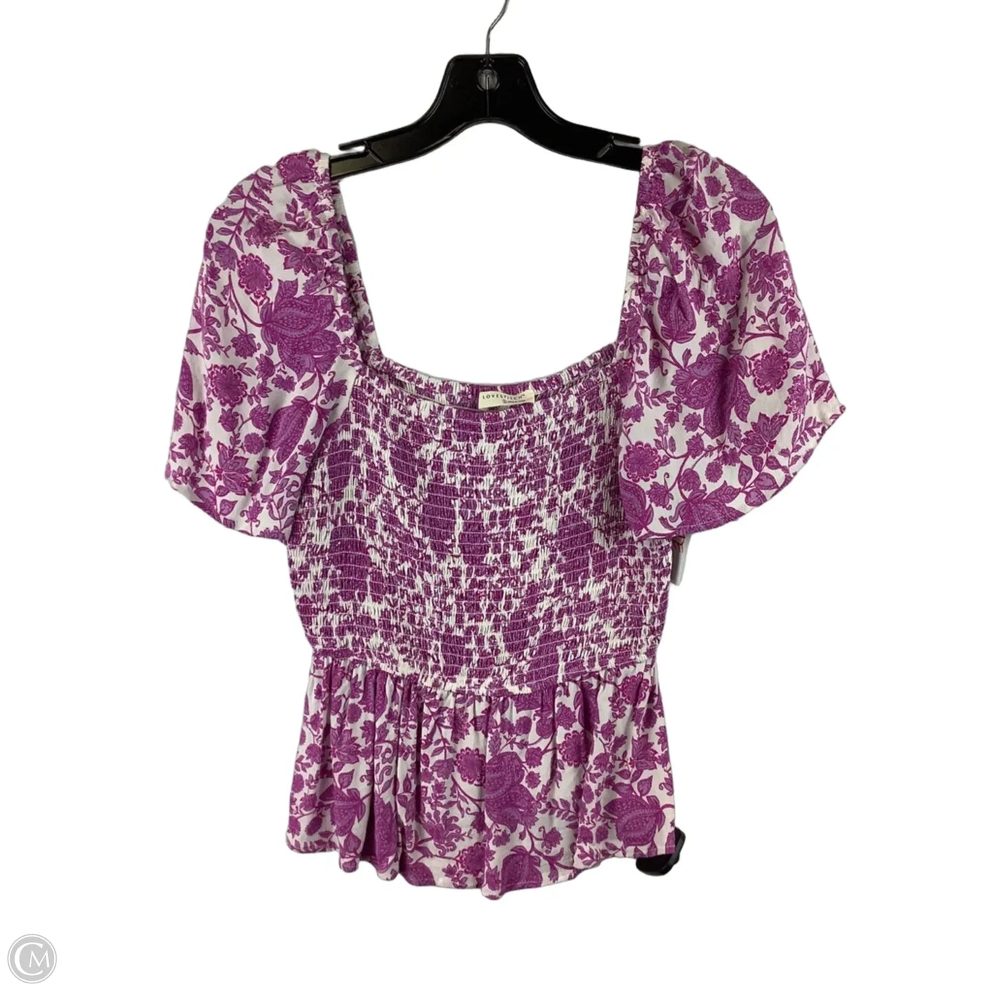 Top Short Sleeve By Lovestitch In Purple, Size: S