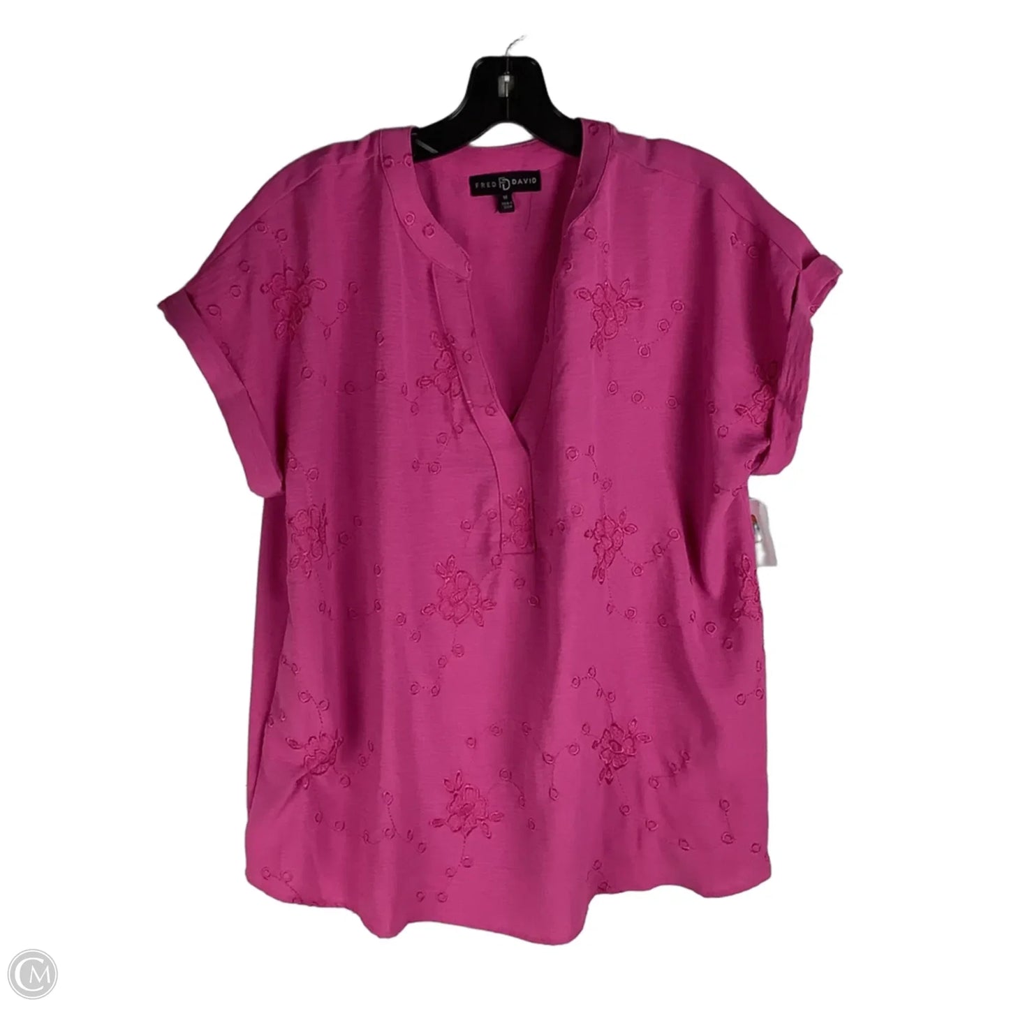 Top Short Sleeve By Fred David In Pink, Size: M