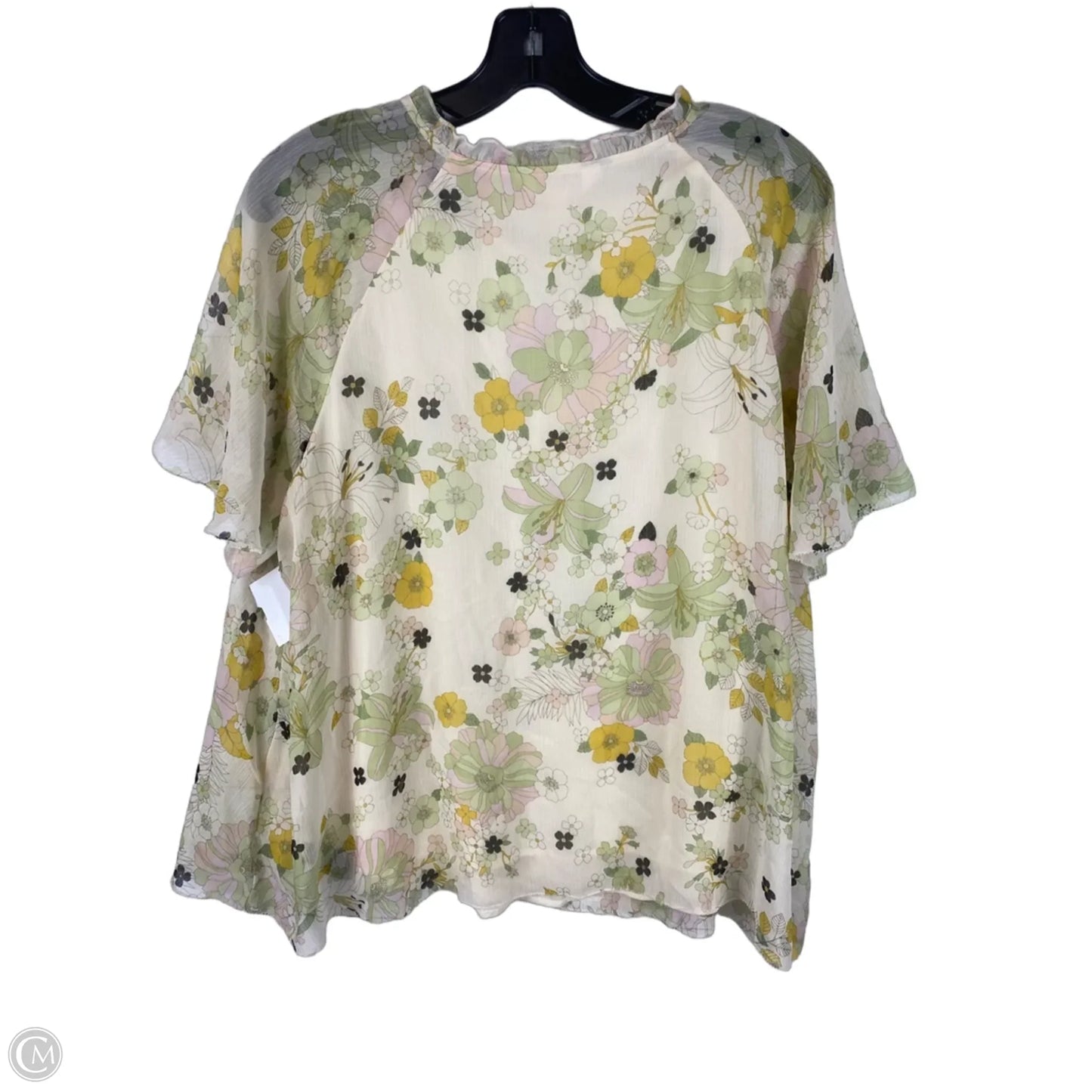 Top Short Sleeve By Lc Lauren Conrad In Floral Print, Size: Xxl