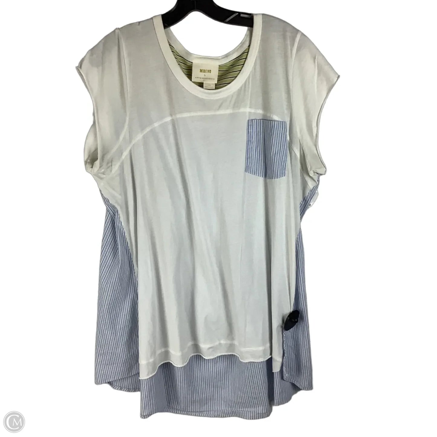 Top Short Sleeve By Maeve In White, Size: L