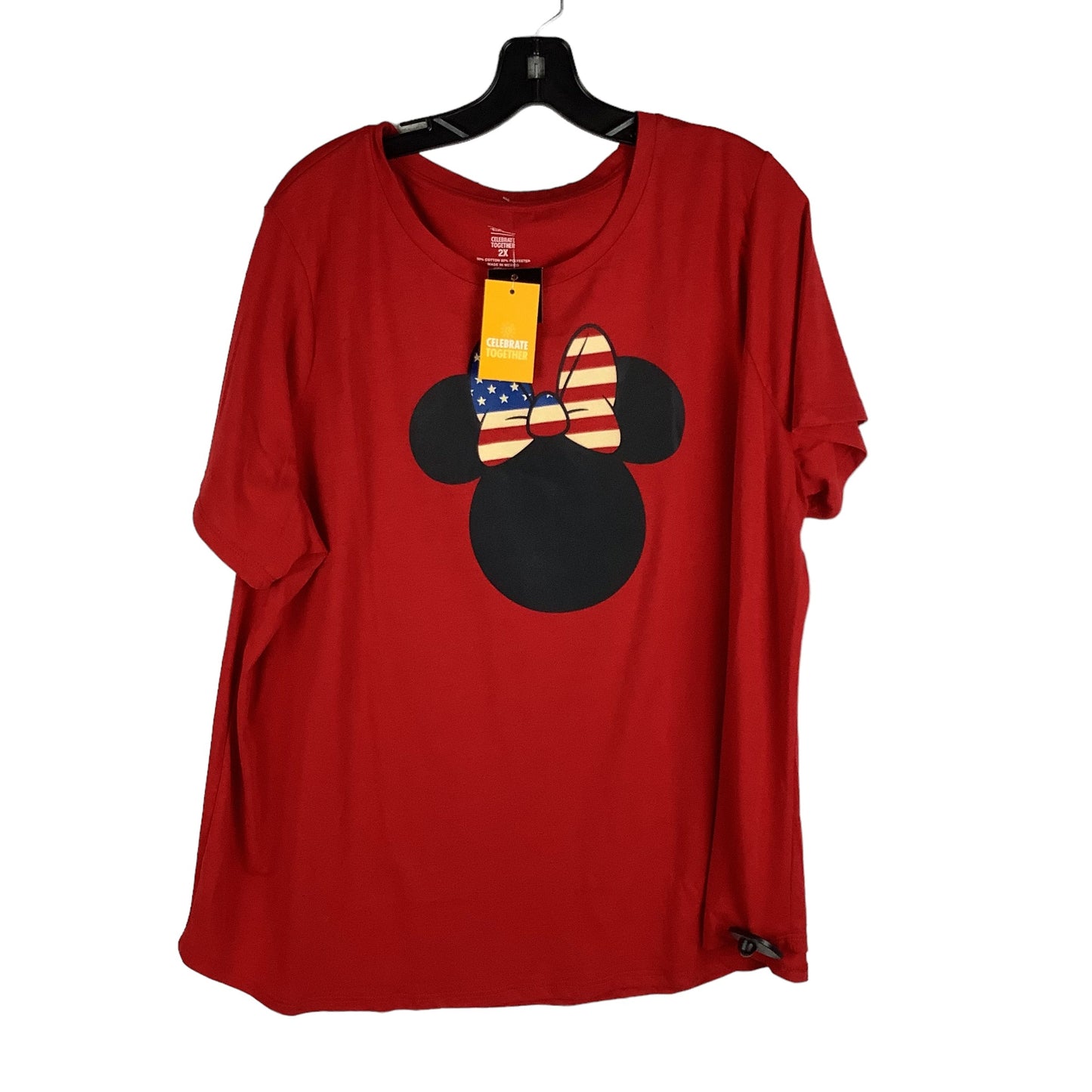 Red Top Short Sleeve Basic Disney Store, Size 2x
