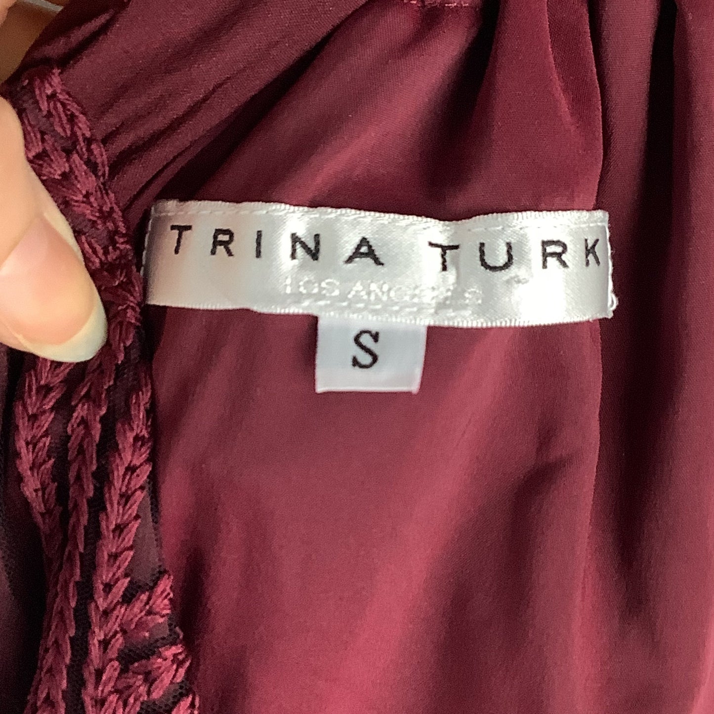 Dress Designer By Trina Turk In Maroon, Size: S