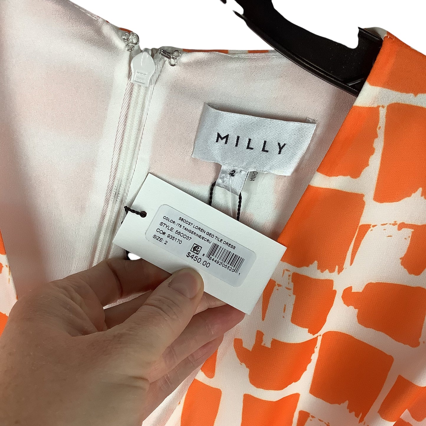 Dress Designer By Milly In Orange, Size: 2