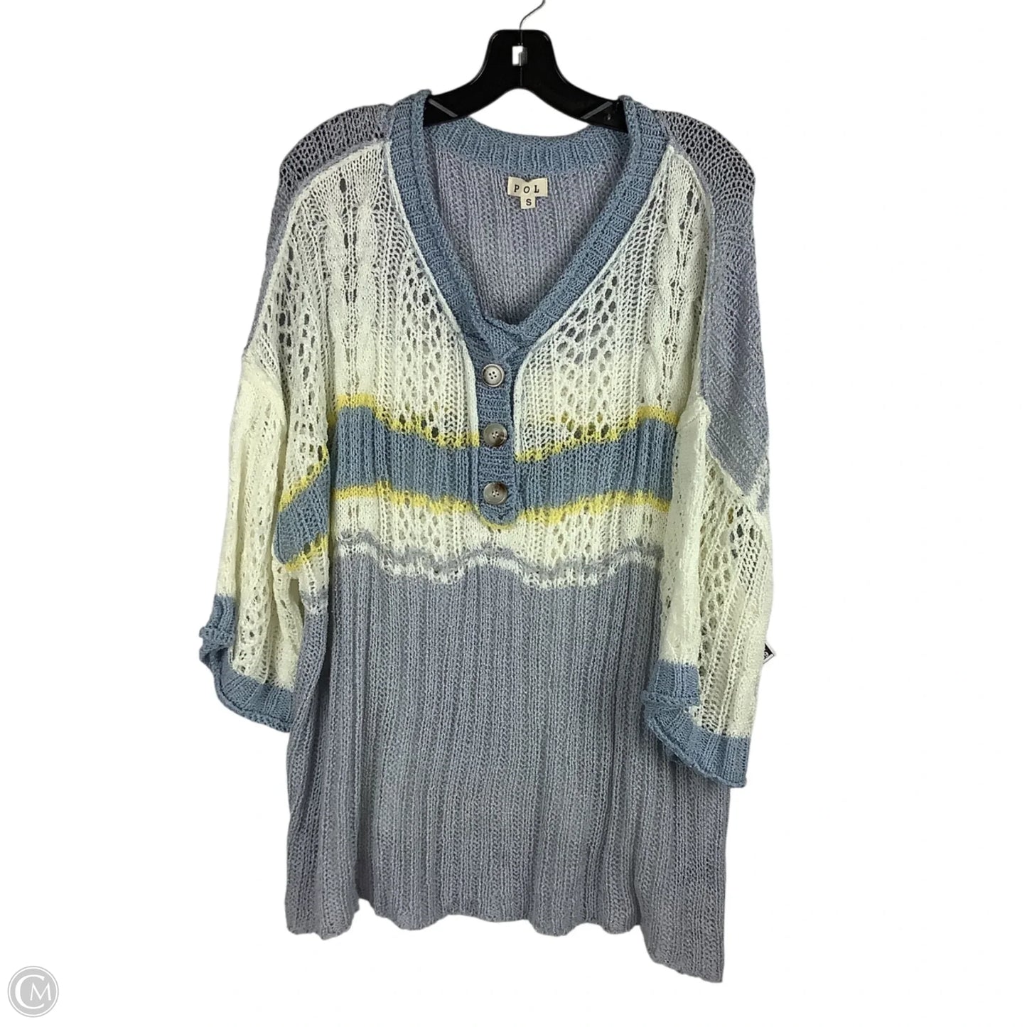 Sweater By Pol In Blue & Yellow, Size: S